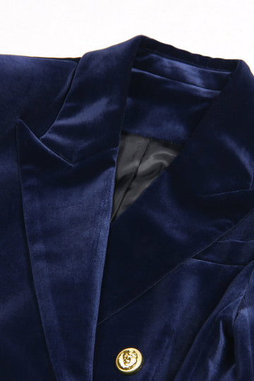 Navy Double Breasted Fitted 2 Piece Women's Suit